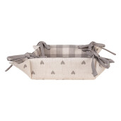 Cos paine bumbac bej gri Inimioare 35x35x8 cm