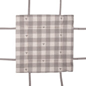 Cos paine bumbac bej gri Inimioare 35x35x8 cm