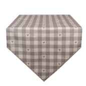 Traversa masa bumbac bej gri Inimioare 50x160 cm