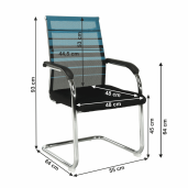Scaun conferinta albastru negru Esin 55x64x93 cm