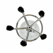 Taburet cu inaltime reglabila plastic alb crom Mabel 35x35x43-55 cm