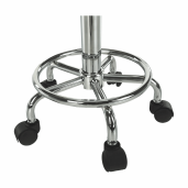 Taburet cu inaltime reglabila plastic alb crom Mabel 35x35x43-55 cm