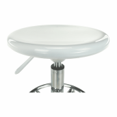 Taburet cu inaltime reglabila plastic alb crom Mabel 35x35x43-55 cm