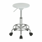 Taburet cu inaltime reglabila plastic alb crom Mabel 35x35x43-55 cm