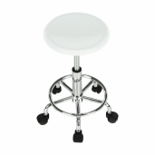 Taburet cu inaltime reglabila plastic alb crom Mabel 35x35x43-55 cm