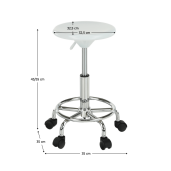 Taburet cu inaltime reglabila plastic alb crom Mabel 35x35x43-55 cm