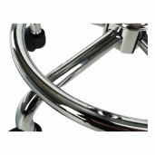 Taburet cu inaltime reglabila plastic negru crom Mabel 35x35x43-55 cm