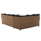 Set mobilier gradina ratan sintetic maro negru Madul 229x174/65x85 cm 