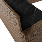 Set mobilier gradina ratan sintetic maro negru Madul 229x174/65x85 cm 