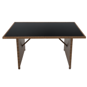 Set mobilier gradina ratan sintetic maro negru Madul 229x174/65x85 cm 