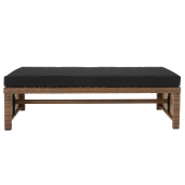 Set mobilier gradina ratan sintetic maro negru Madul 229x174/65x85 cm 