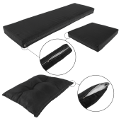 Set mobilier gradina ratan sintetic maro negru Madul 229x174/65x85 cm 