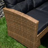 Set mobilier gradina ratan sintetic maro negru Madul 229x174/65x85 cm 