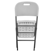 Scaun pliabil de gradina, alb/gri, Mahal 47x53x88 cm 