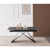 Masa dining extensibila neagra Majed 160-200x90x75 cm