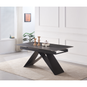 Masa dining extensibila neagra Majed 160-200x90x75 cm