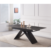 Masa dining extensibila neagra Majed 160-200x90x75 cm