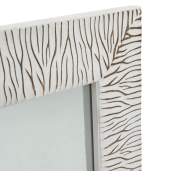 Oglinda perete rama lemn alb auriu Malkia 62x82 cm