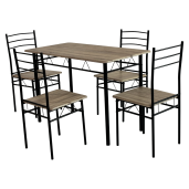 Set masa, 4 scaune mdf stejar sonoma, metal negru Mako 110x60x74 cm, 40x40x86 cm