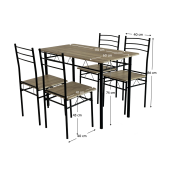 Set masa, 4 scaune mdf stejar sonoma, metal negru Mako 110x60x74 cm, 40x40x86 cm