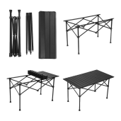 Masa pliabila otel negru Makur 94.5x53.5x55 cm