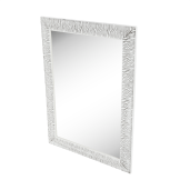 Oglinda perete rama lemn alb auriu Malkia 62x82 cm