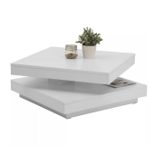 Masuta de cafea HDF alb Mandy 70x70x34 cm