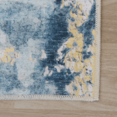 Covor textil albastru gri galben Marion 80x200 cm