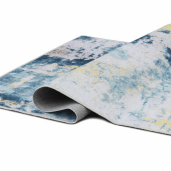 Covor textil albastru gri galben Marion 80x200 cm