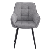 Fotoliu de design textil gri metal negru Marken 58.5x62x86 cm