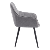 Fotoliu de design textil gri metal negru Marken 58.5x62x86 cm