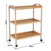 Carucior servire bambus natur Marsel 60x33x73 cm