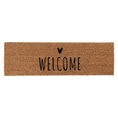 Covoras intrare casa fibre cocos maro negru Welcome 75x22x2 cm
