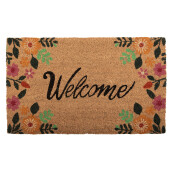 Covoras intrare casa fibre cocos multicolor Welcome 75x45x1 cm