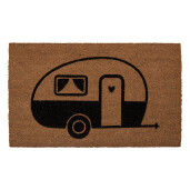 Covoras intrare casa fibre cocos negru maro 75x45x1 cm