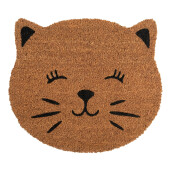 Covoras intrare casa PVC fibre cocos maro negru Pisicuta 50x44x1 cm