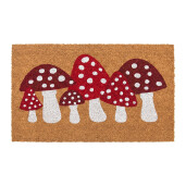 Covoras intrare casa PVC fibre cocos multicolor Ciupercute 75x45x1 cm
