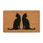 Covoras intrare casa PVC fibre cocos maro negru Pisicute LT 75x45x1 cm
