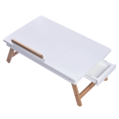 Masa portabila pentru laptop bambus alb natural Melten 59x35x22 cm
