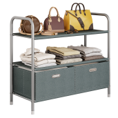 Raft pardoseala fier textil gri Metoda 80x30x75,5 cm