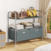 Raft pardoseala fier textil gri Metoda 80x30x75,5 cm