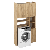 Dulap deasupra maşinii de spalat cu raft, stejar artisan, Mirali 96x32x190 cm