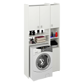 Dulap deasupra maşinii de spalat cu raft, DTD laminat alb, Mirali 96x32x190 cm