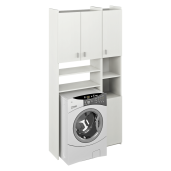 Dulap deasupra maşinii de spalat cu raft, DTD laminat alb, Mirali 96x32x190 cm