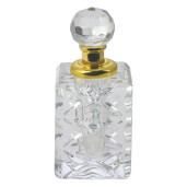 Sticla decorativa transparenta aurie 3x3x7 cm