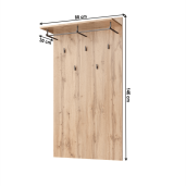 Cuier perete DTD stejar wotan Moratiz 80x30x146 cm 