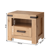 Noptiera DTD stejar wotan Moratiz 57,8x40,1x51 cm