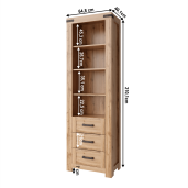 Biblioteca DTD stejar wotan Moratiz 64.8x40.1x210.1 cm 