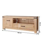 Comoda TV DTD stejar wotan Moratiz 160.2x40.1x62,6 cm 
