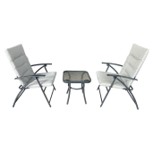 Set mobilier gradina gri Muson 45x45x45 cm, 60x63x83/91 cm